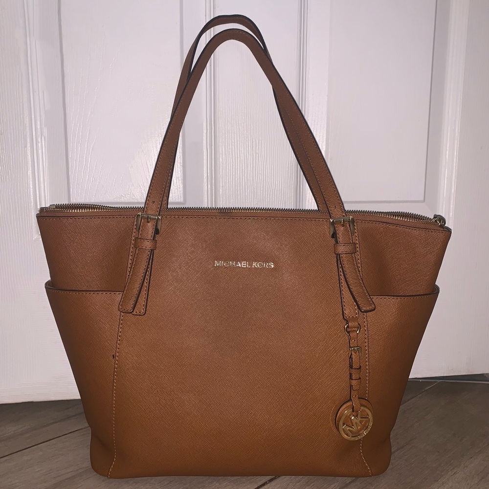Michael Kors Jet Set Luggage Brown Saffiano